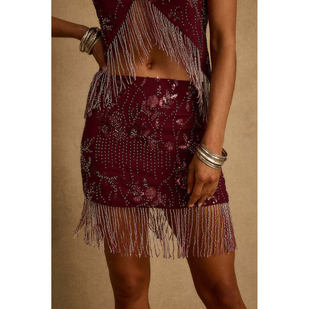 12th Tribe Luna Cove Mulberry Mini Skirt Size SS
